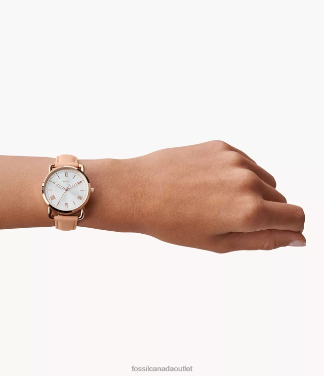 Fossil Watch Women Nude Copeland Three-Hand Leather Watch D2VPL108