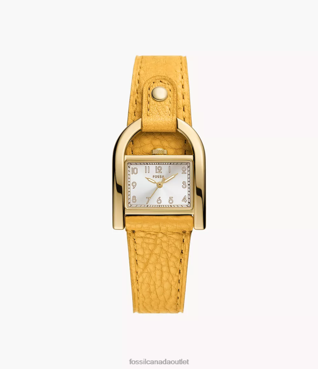 Fossil Watch Women Yellow Harwell Three-Hand LiteHide Leather Watch D2VPL103