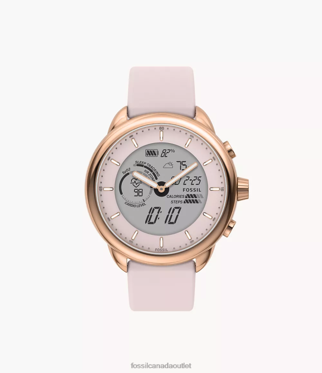 Fossil Watch Women Blush Gen 6 Wellness Edition Hybrid Smartwatch Silicone D2VPL11