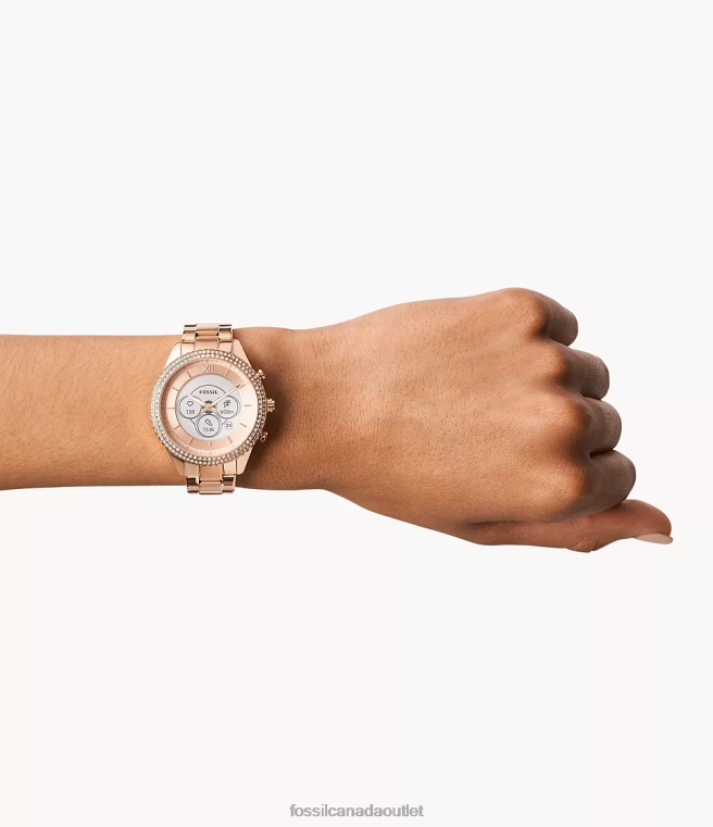 Fossil Watch Women Rose Gold-Tone Stella Gen 6 Hybrid Smartwatch Stainless Steel D2VPL17