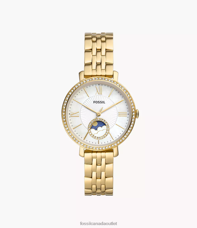 Fossil Watch Women Gold Jacqueline Sun Moon Multifunction -Tone Stainless Steel Watch D2VPL58