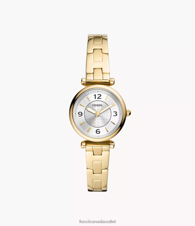 Fossil Watch Women Gold-Tone Carlie Three-Hand Stainless Steel Watch D2VPL72