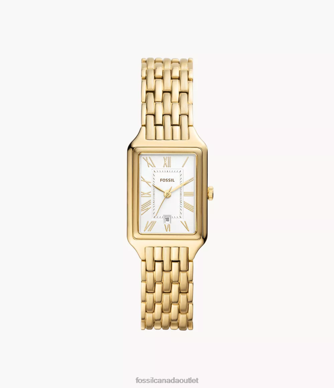 Fossil Watch Women Gold-Tone Raquel Three-Hand Date Stainless Steel Watch D2VPL38