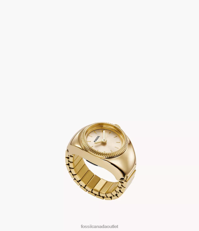 Fossil Watch Women Gold-Tone Watch Ring Two-Hand Stainless Steel D2VPL22
