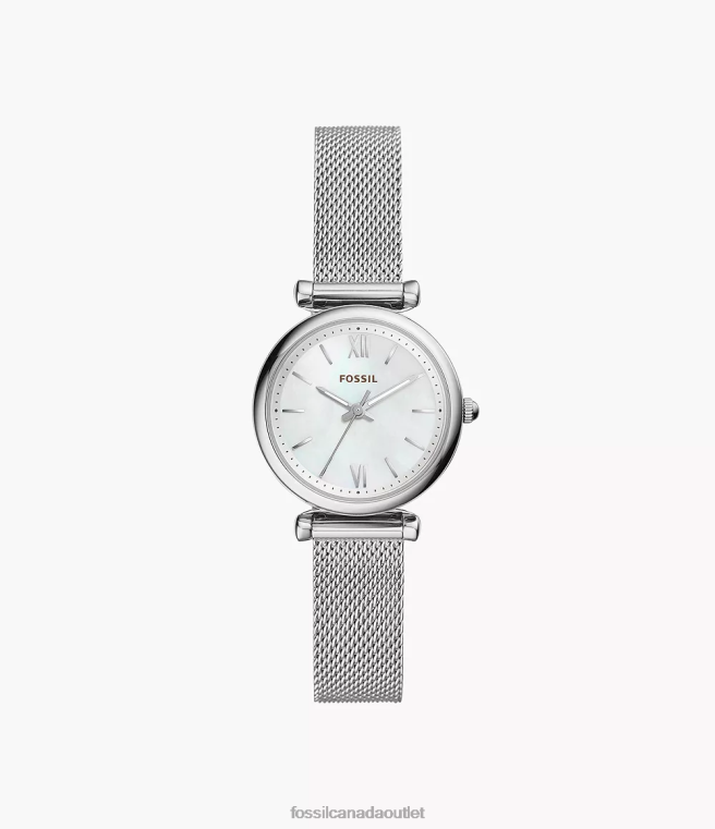 Fossil Watch Women Plain Steel Carlie Three-Hand Stainless Steel Watch D2VPL49