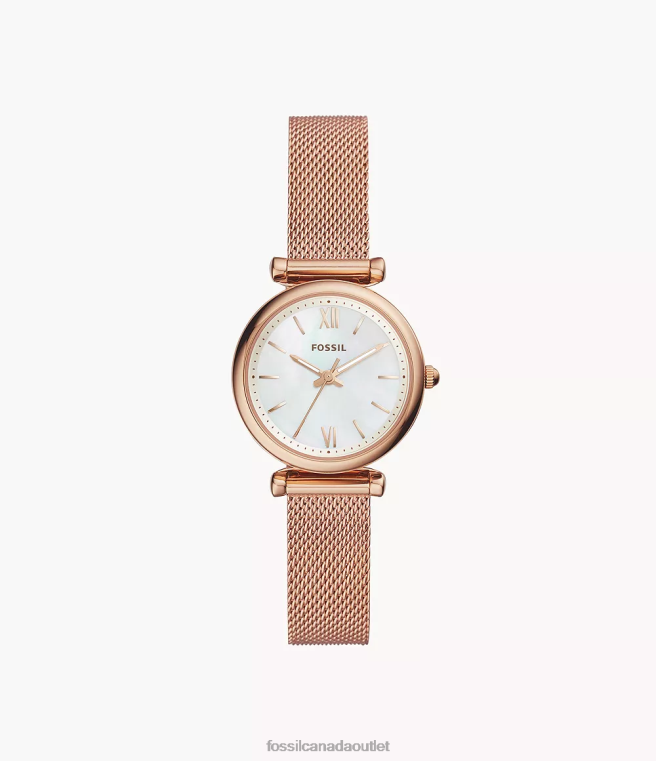 Fossil Watch Women Rose Gold-Tone Carlie Three-Hand Stainless Steel Watch D2VPL110