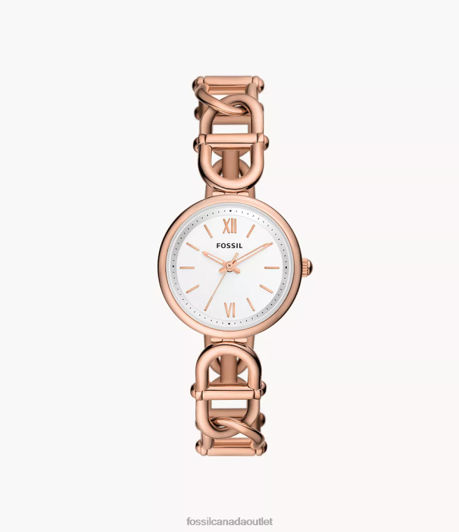 Fossil Watch Women Rose Gold-Tone Carlie Three-Hand Stainless Steel Watch D2VPL73