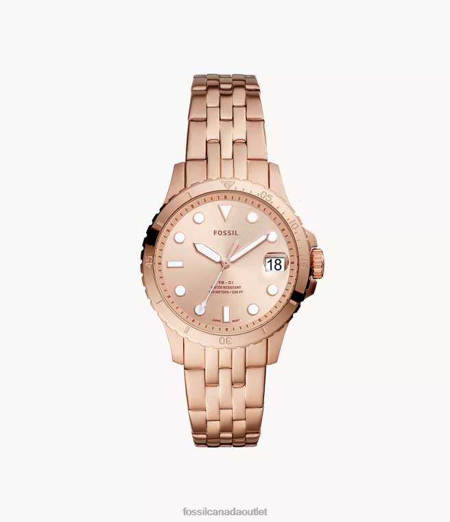 Fossil Watch Women Rose Gold-Tone FB-01 Three-Hand Date Stainless Steel Watch D2VPL115