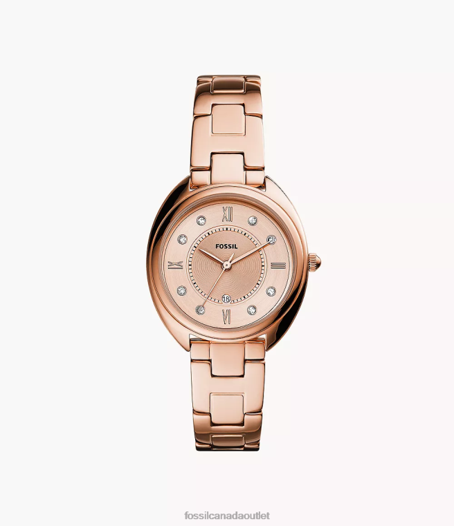 Fossil Watch Women Rose Gold-Tone Gabby Three-Hand Date Stainless Steel Watch D2VPL275