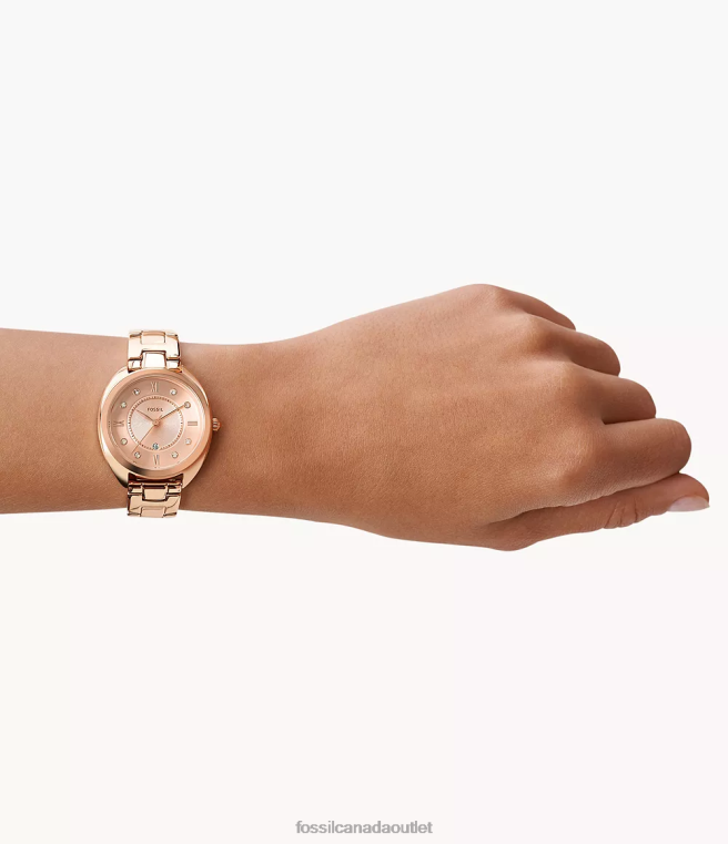 Fossil Watch Women Rose Gold-Tone Gabby Three-Hand Date Stainless Steel Watch D2VPL275