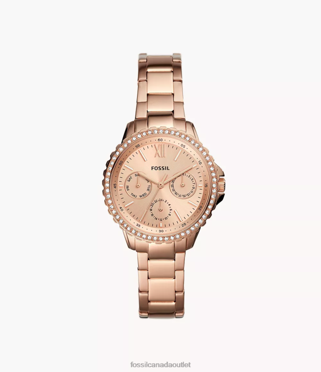 Fossil Watch Women Rose Gold-Tone Izzy Multifunction Stainless Steel Watch D2VPL116