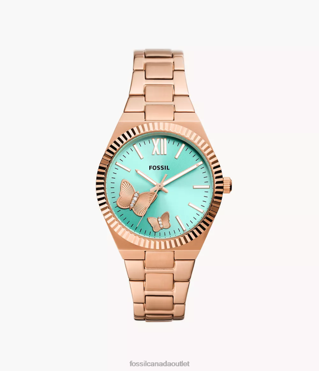 Fossil Watch Women Rose Gold-Tone Scarlette Three-Hand Stainless Steel Watch D2VPL47