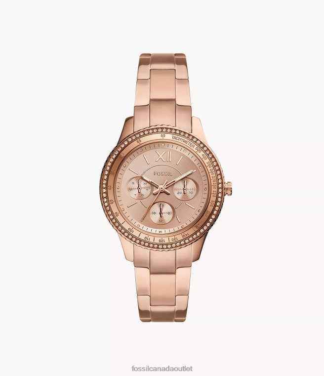 Fossil Watch Women Rose Gold-Tone Stella Sport Multifunction Stainless Steel Watch D2VPL33