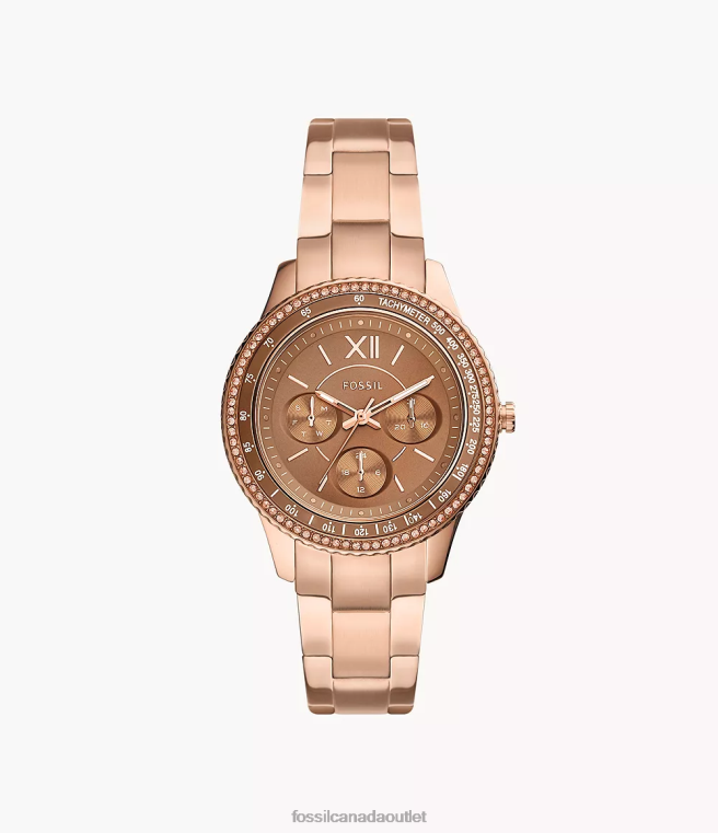 Fossil Watch Women Rose Gold-Tone Stella Sport Multifunction Stainless Steel Watch D2VPL34