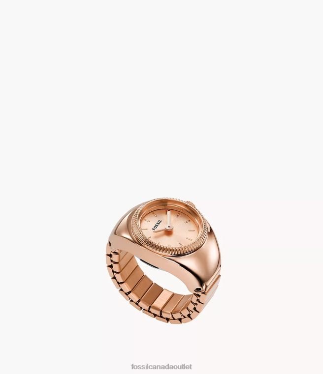 Fossil Watch Women Rose Gold-Tone Watch Ring Two-Hand Stainless Steel D2VPL23