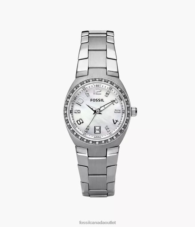 Fossil Watch Women Silver Colleague Stainless Steel Watch D2VPL52