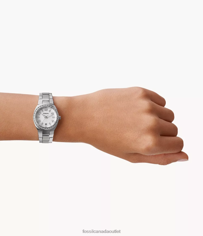 Fossil Watch Women Silver Colleague Stainless Steel Watch D2VPL52