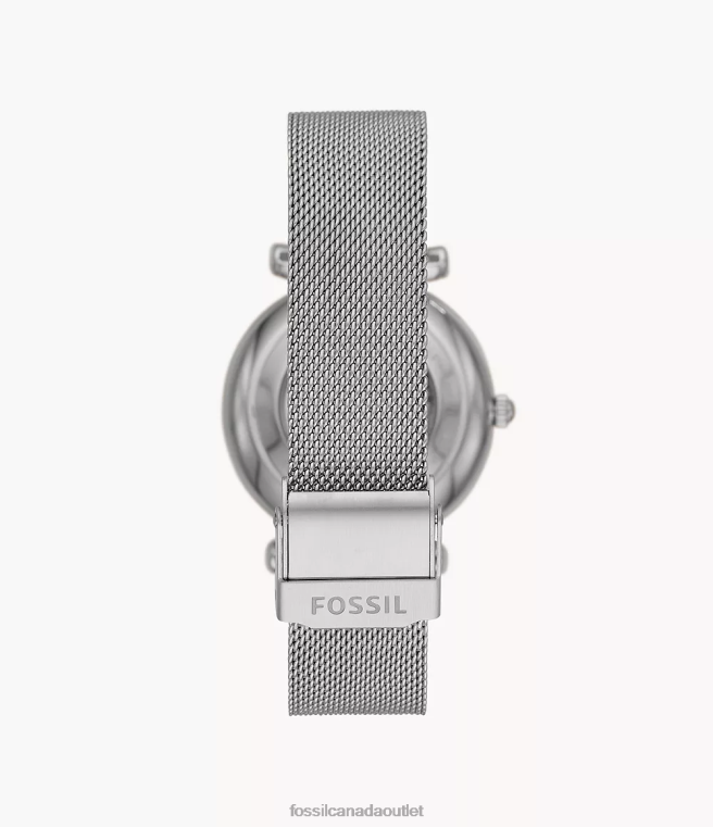 Fossil Watch Women Silver-Tone Carlie Automatic Stainless Steel Mesh Watch D2VPL62
