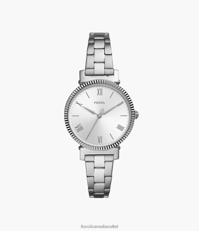 Fossil Watch Women Silver-Tone Daisy Three-Hand Stainless Steel Watch D2VPL46