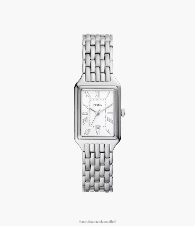 Fossil Watch Women Silver-Tone Raquel Three-Hand Date Stainless Steel Watch D2VPL40