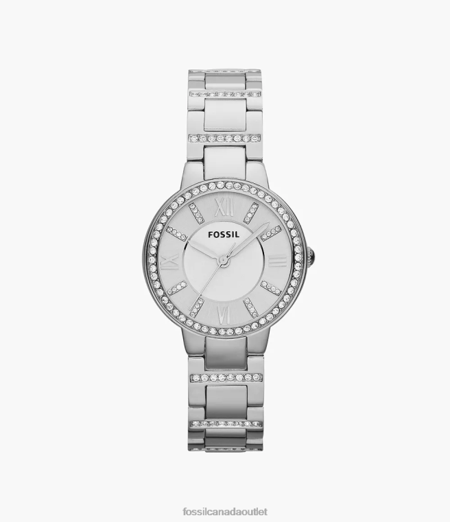 Fossil Watch Women Silver Virginia Stainless Steel Watch D2VPL84