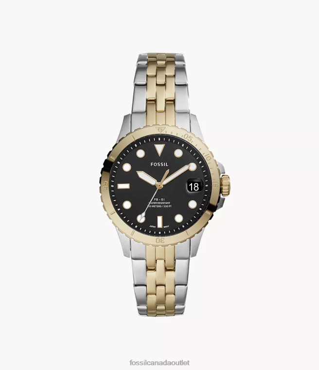 Fossil Watch Women Two-Tone FB-01 Three-Hand Date Stainless Steel Watch D2VPL29
