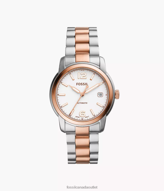 Fossil Watch Women Two-Tone Heritage Automatic Stainless Steel Watch D2VPL75