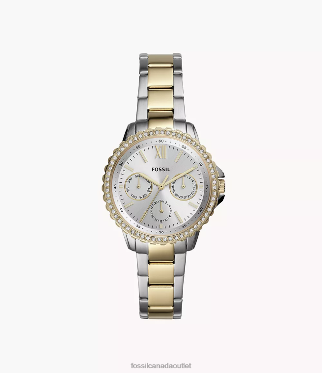 Fossil Watch Women Two-Tone Izzy Multifunction Stainless Steel Watch D2VPL44