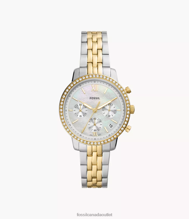 Fossil Watch Women Two-Tone Neutra Chronograph Stainless Steel Watch D2VPL54