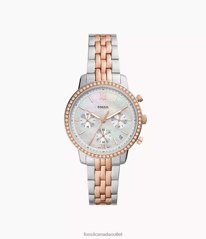 Fossil Watch Women Two-Tone Neutra Chronograph Stainless Steel Watch D2VPL57