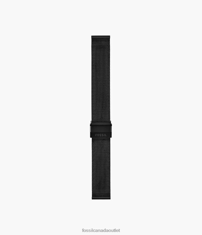 Fossil Accessory Women Black 18mm Stainless Steel Mesh Bracelet D2VPL143