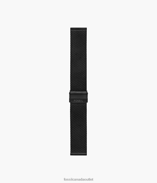 Fossil Accessory Women Black 22mm Stainless Steel Mesh Bracelet D2VPL164