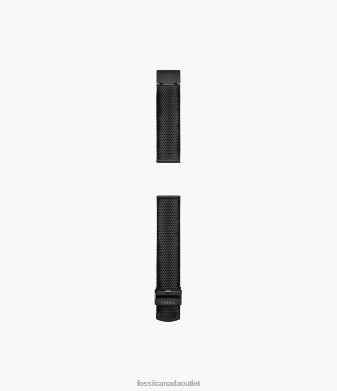 Fossil Accessory Women Black 22mm Stainless Steel Mesh Bracelet D2VPL164