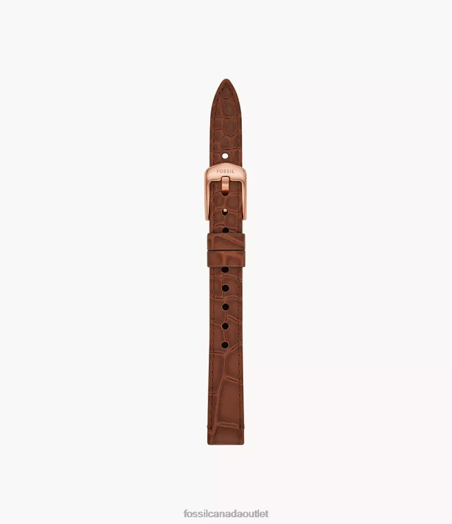 Fossil Accessory Women Brown Croco 12mm LiteHide Leather Strap D2VPL123