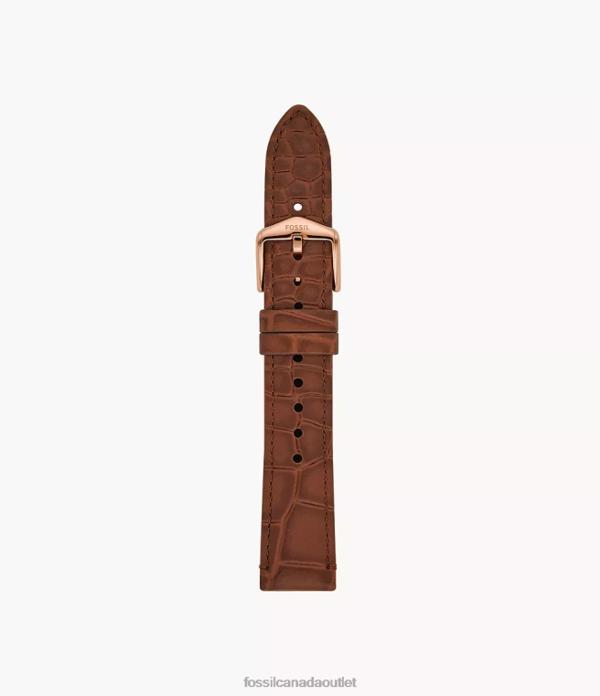 Fossil Accessory Women Brown Croco 18mm LiteHide Leather Strap D2VPL146