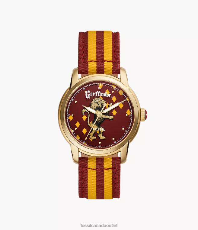 Fossil Accessory Women Red/Yellow Limited Edition Harry Potter Three-Hand Gryffindor Nylon Watch D2VPL176