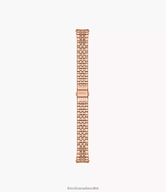 Fossil Accessory Women Rose Gold-Tone 18mm Stainless Steel Bracelet D2VPL250